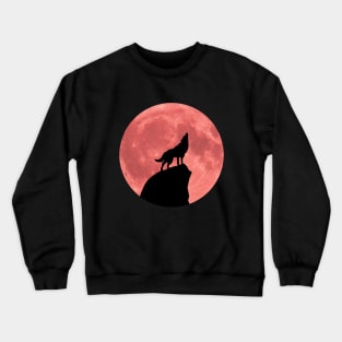 Wolf Howling at a Blood Moon Crewneck Sweatshirt